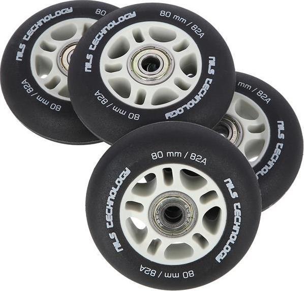 Nils Extreme Kółka PU 80x24 82A Czarne Matowe (4 szt.) + ABEC-9 (8 szt.)