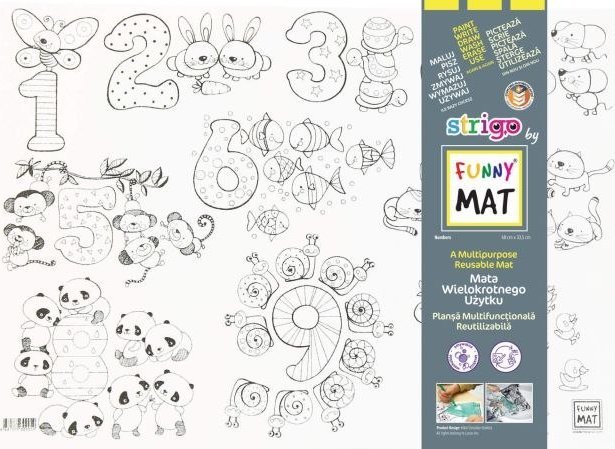 Strigo KOLOROWANKA FUNNY MAT WHITE 48x33.5 Liczby