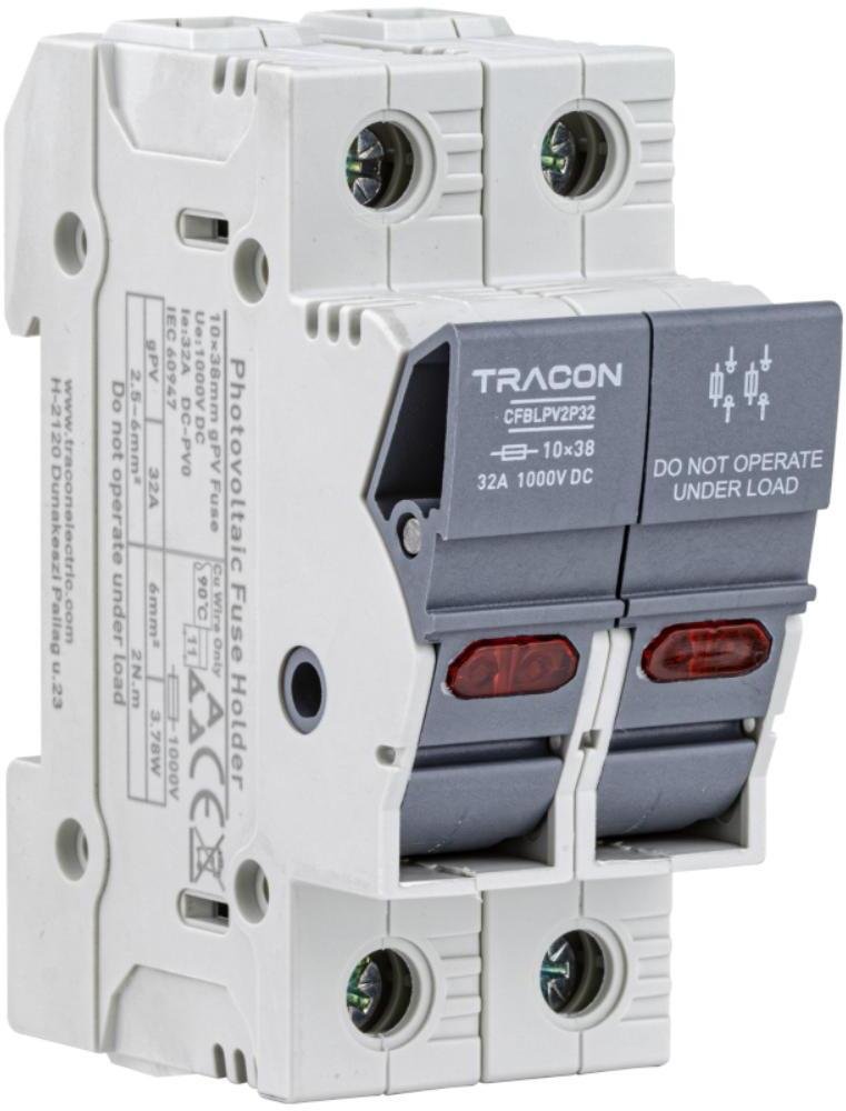 Tracon Electric Rozłącznik 32A 2P 10x38 1000V PV (CFBLPV)