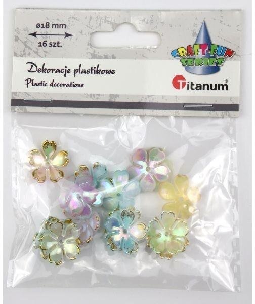 Craft with Fun Koraliki plastikowe kwiatki 18mm 16szt