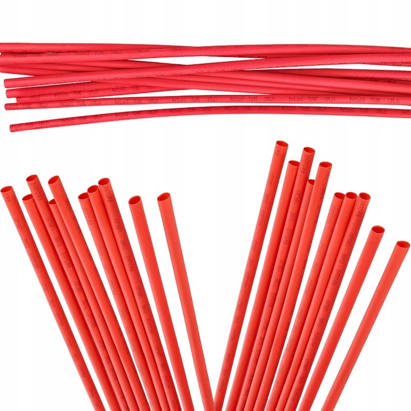 Waart WAART Rurka Termokurczliwa 2.5mm 1m 2:1 Czerwona 10szt Do Wiązek Kablowych Auto