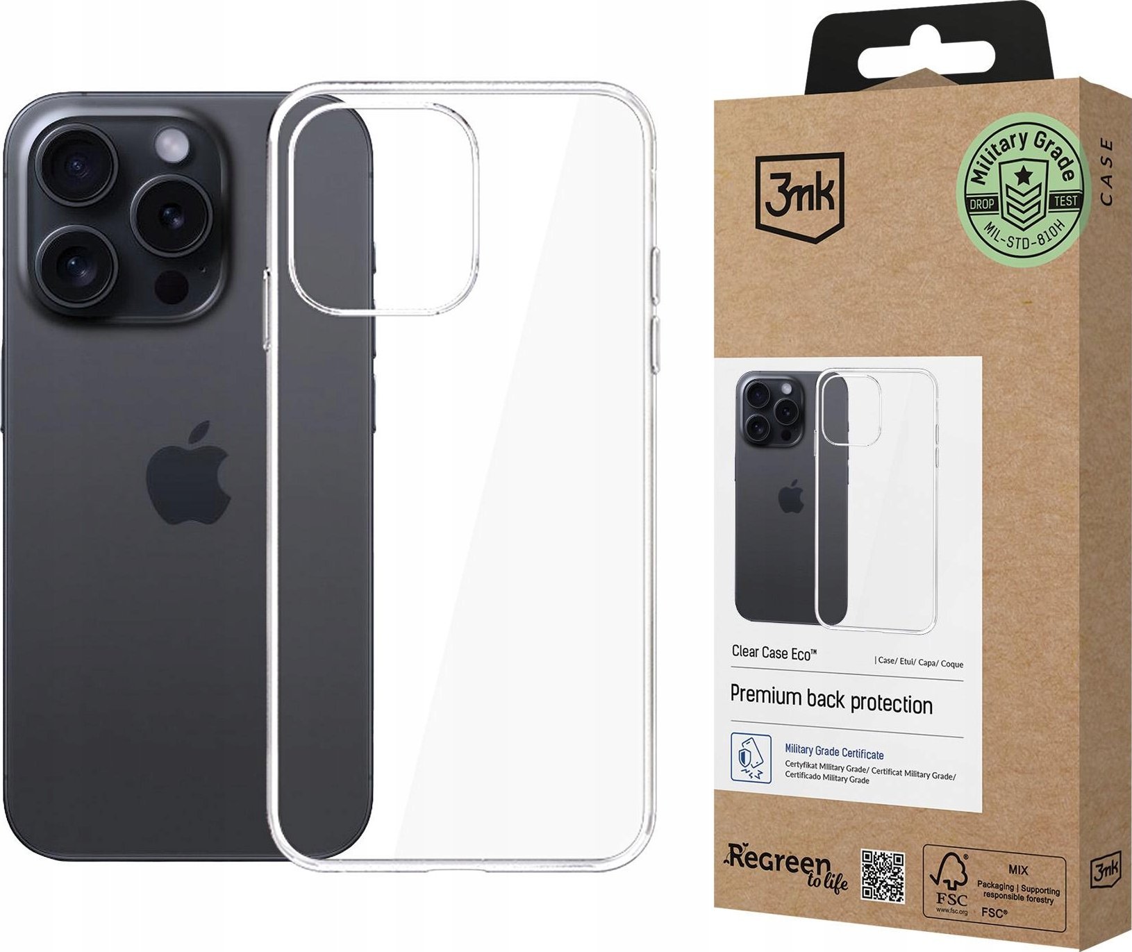 3MK Etui ClearCase Eco* do Apple iPhone 14 Pro