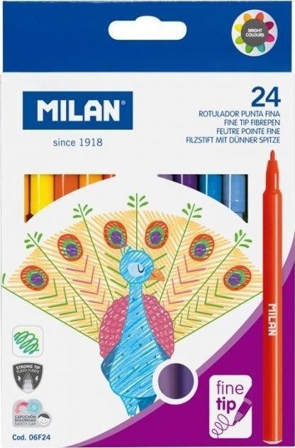 Milan Flamastry z cienką końcówką 24 kolory MILAN