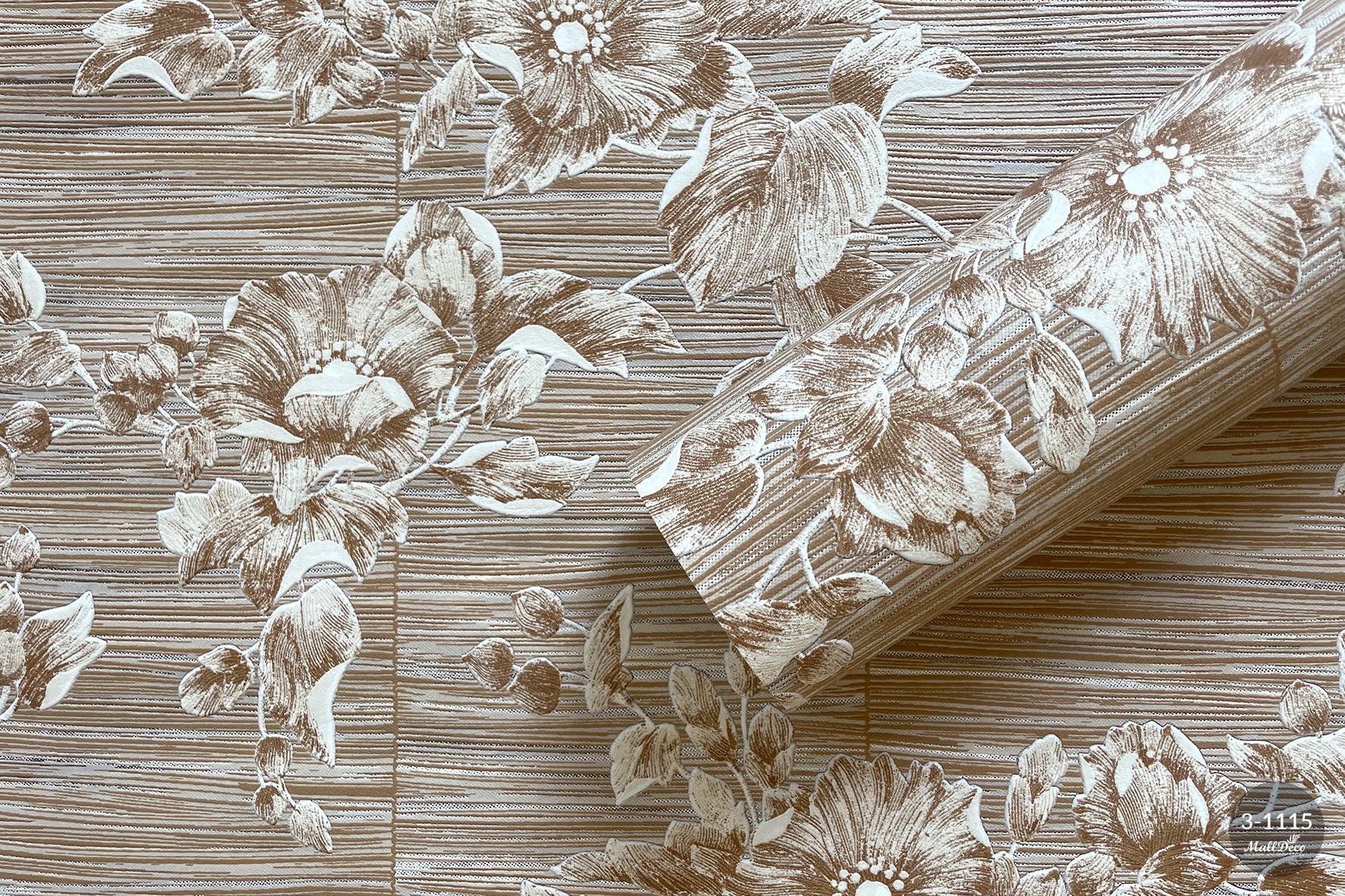 MallDeco MODEL TAPETY WINYLOWEJ BAMBUS BRĄZOWY DEKOR