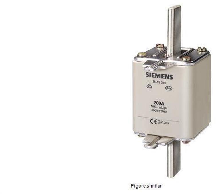 Siemens Wkładka topikowa NH 500A 500V klasa gG wersja standardowa zaczepy nieizolowane wielkość 3 3N...