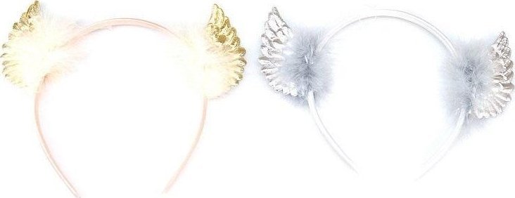 Opaska Skrzydełka z puszkiem 14cm MIX