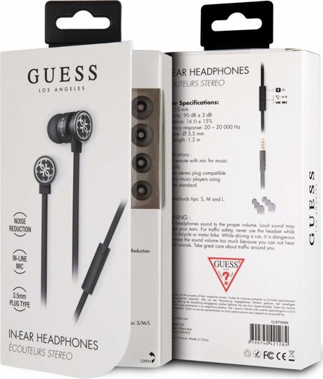 Guess GUESS ZESTAW SŁUCHAWKOWY GUEPWIBK JACK 3.5MM CZARNY standard