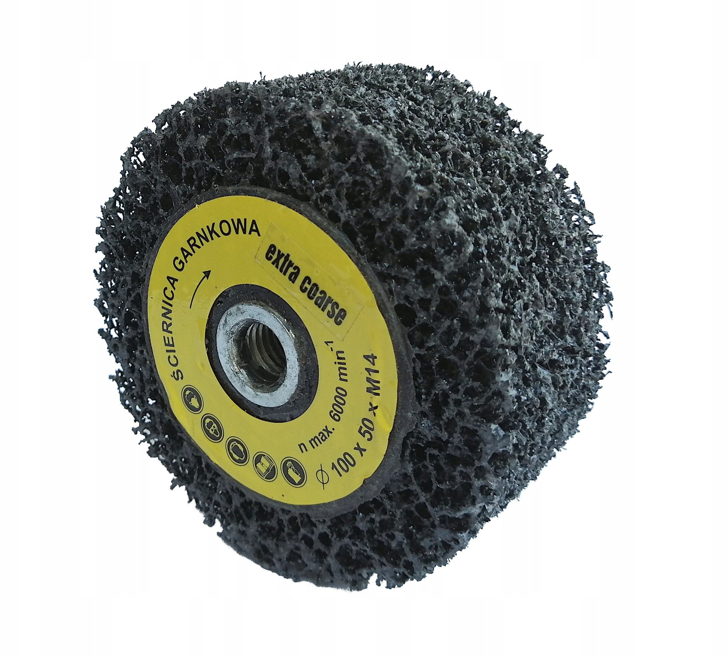 Glob Ściernica walcowa garnkowa 100x50mm z gwintem M14 z twardej włókniny spienionej granulacja 40 (...