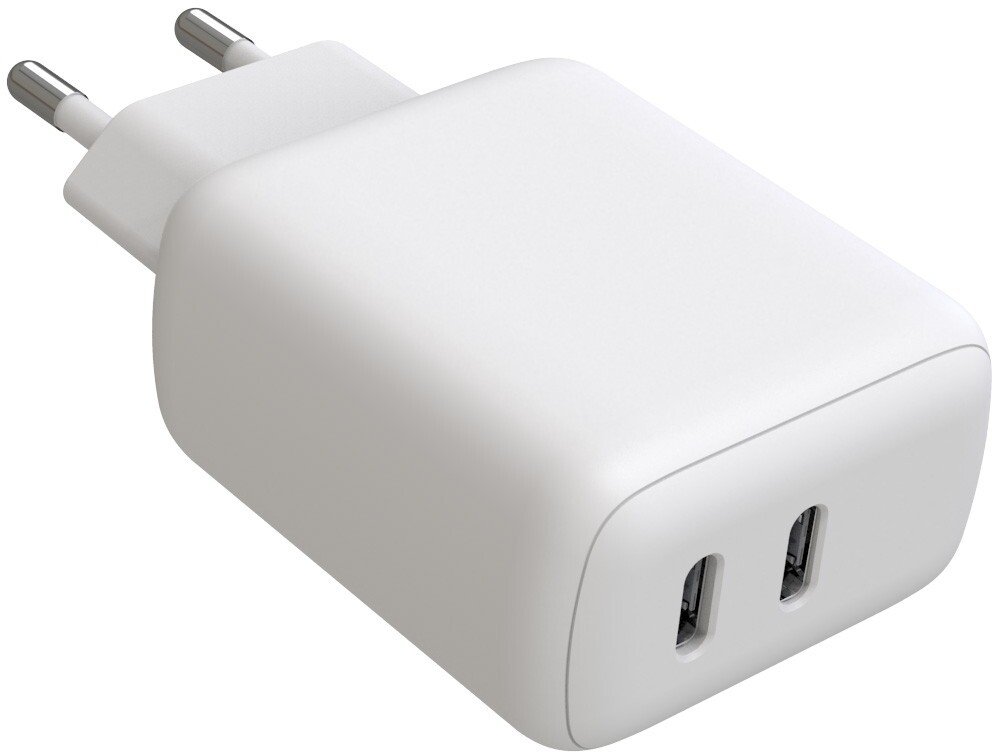 Ładowarka sieciowa 2x USB-C PD 35W max. biała