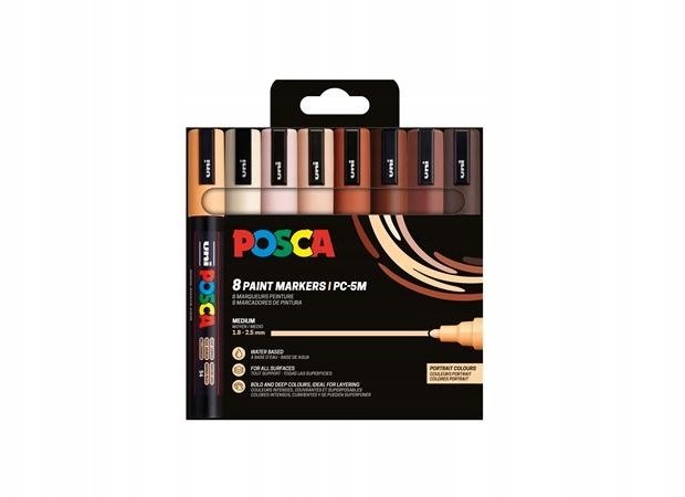 Posca Paintmarker POSCA PC-5M 8 szt. Kolory portretowe