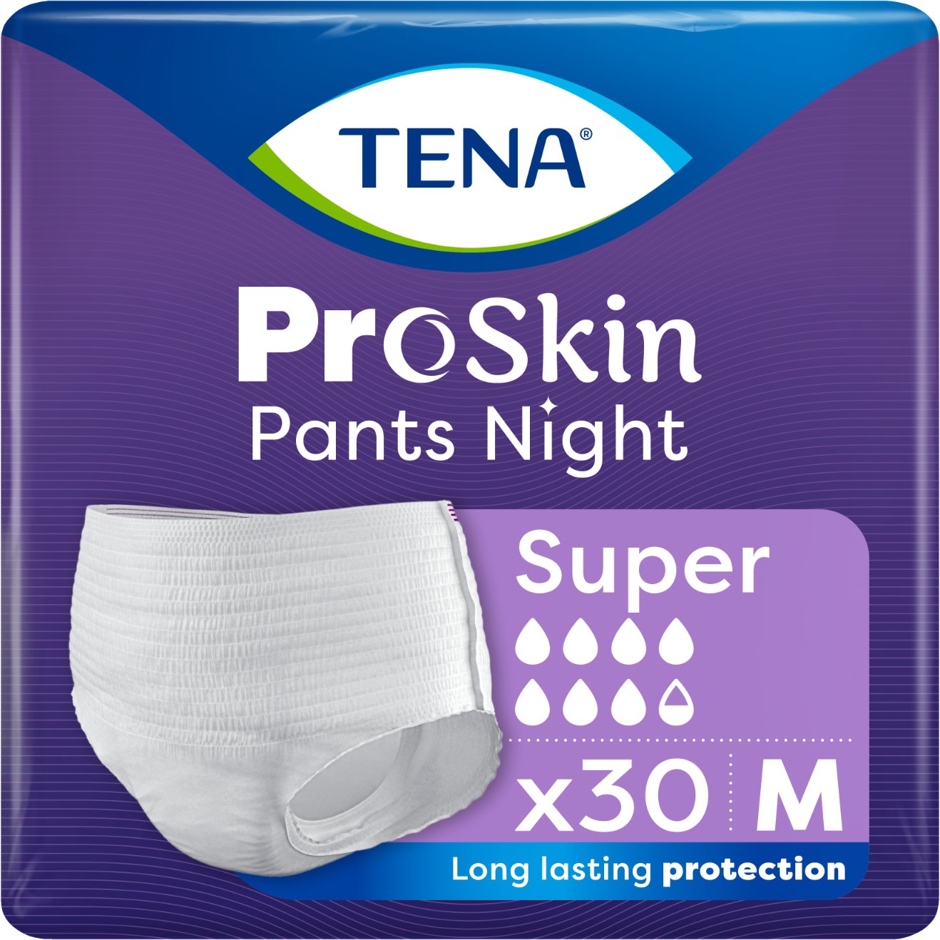 Tena Pants ProSkin Majtki chłonne super night M, 30 sztuk
