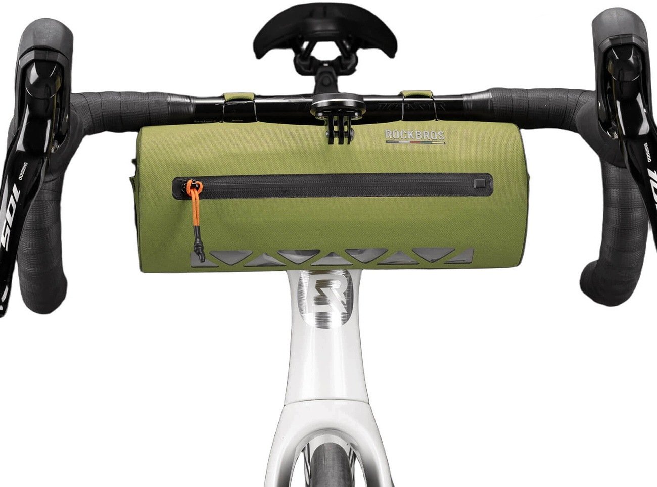 RockBros Torba rowerowa AS-145 Road to Sky na kierownicę wodoodporna 2 l - zielona (5907769392108)