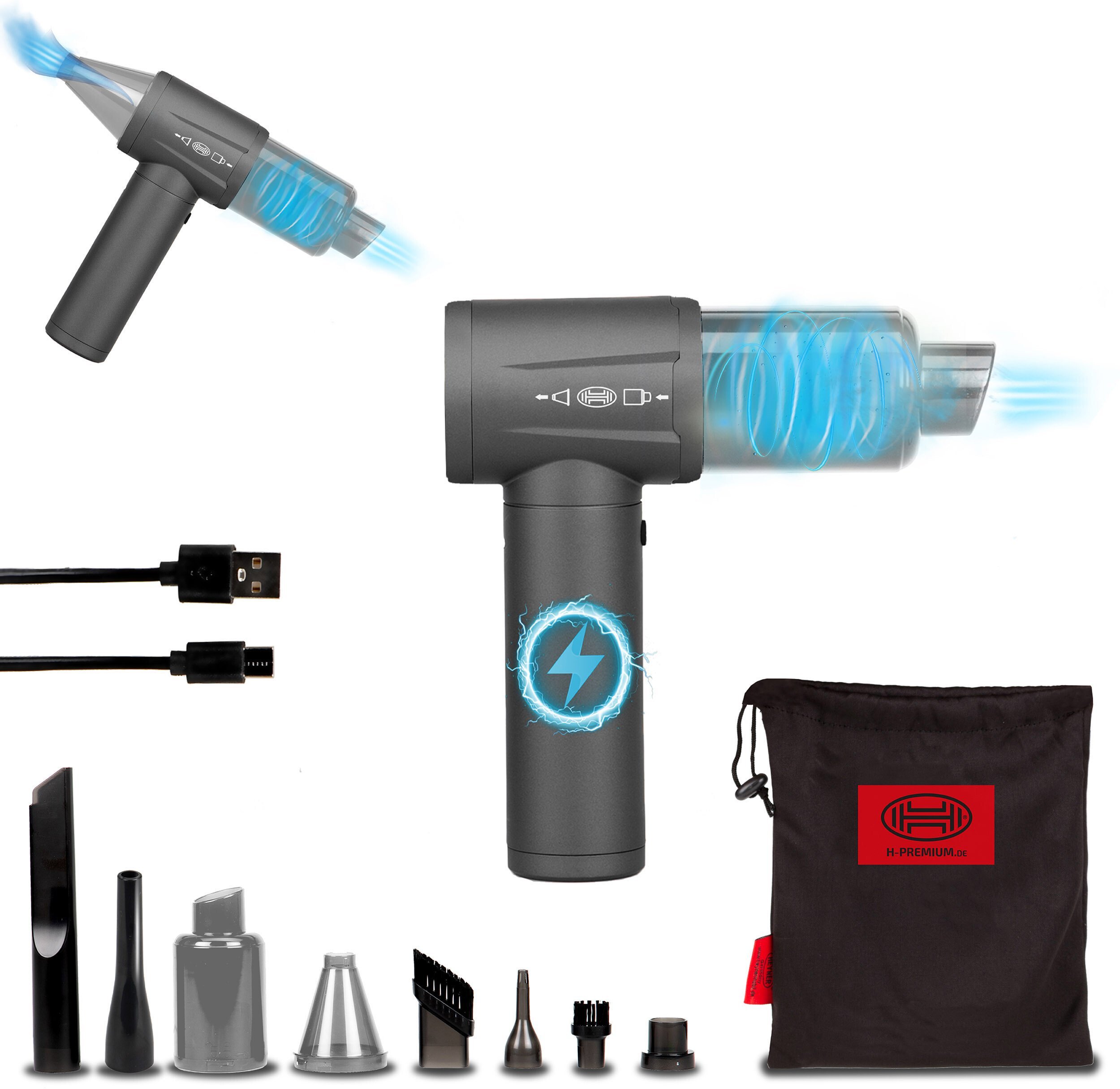 HEYNER 2in1 VacuDuster Pro akumuliatorinis dulkių siurblys, 90 W, HEPA filtras