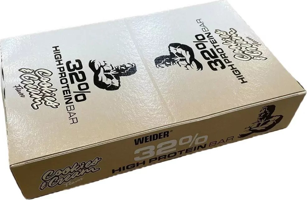 Weider High Protein Bar, Baton Proteinowy, Cookies & Cream, 12 Batonów x 60g