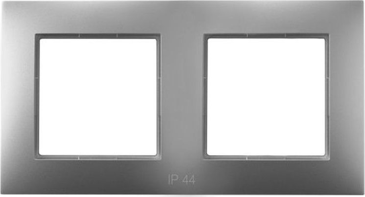 Ospel ARIA Ramka podwójna do łączników IP44 srebro RH-2U/18