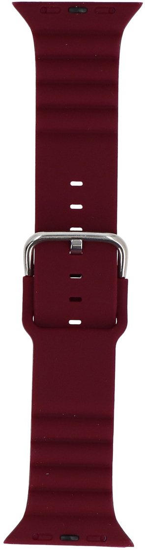Pasek do smartwatcha GlacierX Silicone Grooved Burgundy do Apple Watch 42/44/45/49mm Burgundowy