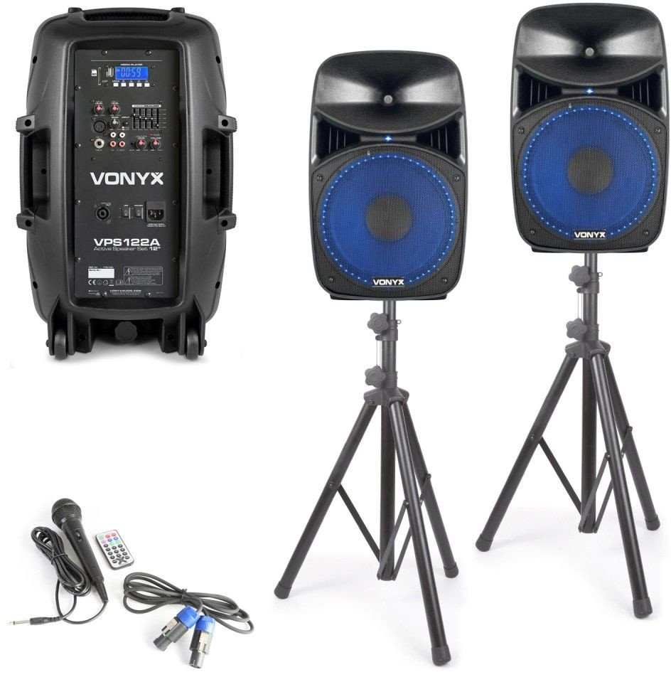 Kolumna Vonyx Zestaw nagłośnieniowy 800W 2x kolumna 12'' Vonyx VPS122A statywy one size