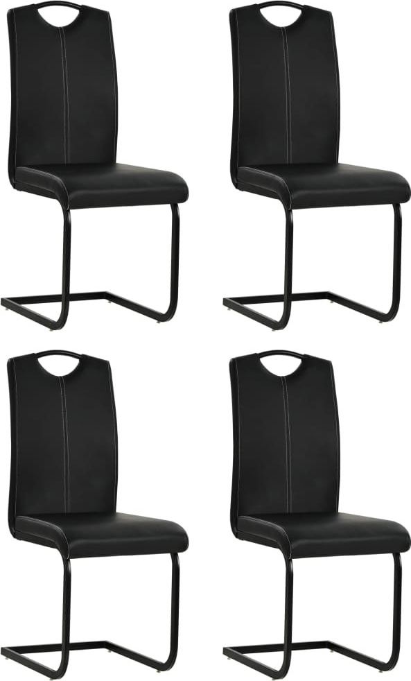 Фото - Стілець VidaXL Krzesła stołowe, 4 szt., czarne, sztuczna skóra 