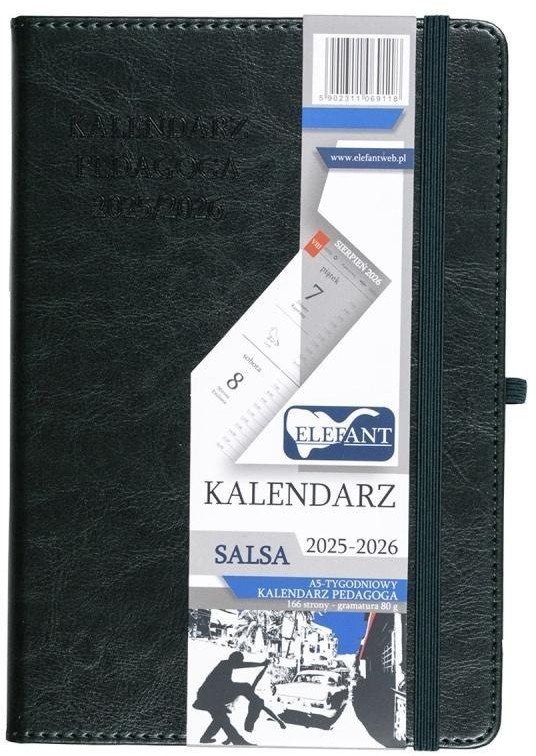 Kalendarz pedagoga 2025/26 A5 tyg. Salsa zielony