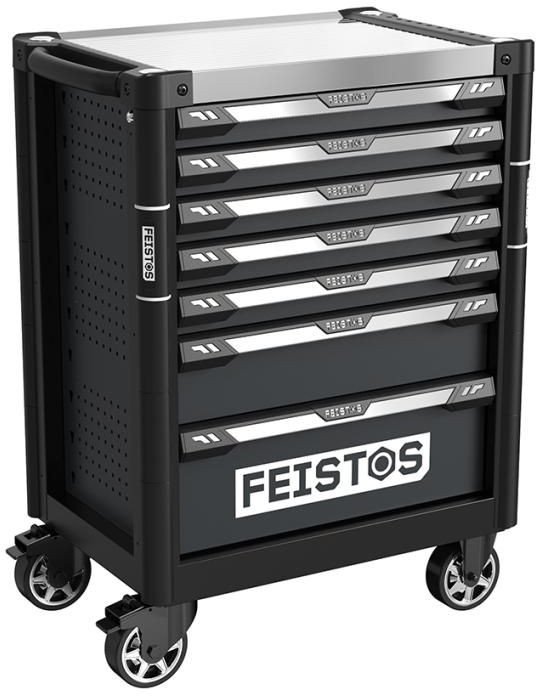 FEISTO Mento 3 Wózek warsztatowy wyposażony w 158 części Czarny Wymiary: 73x48x97 cm