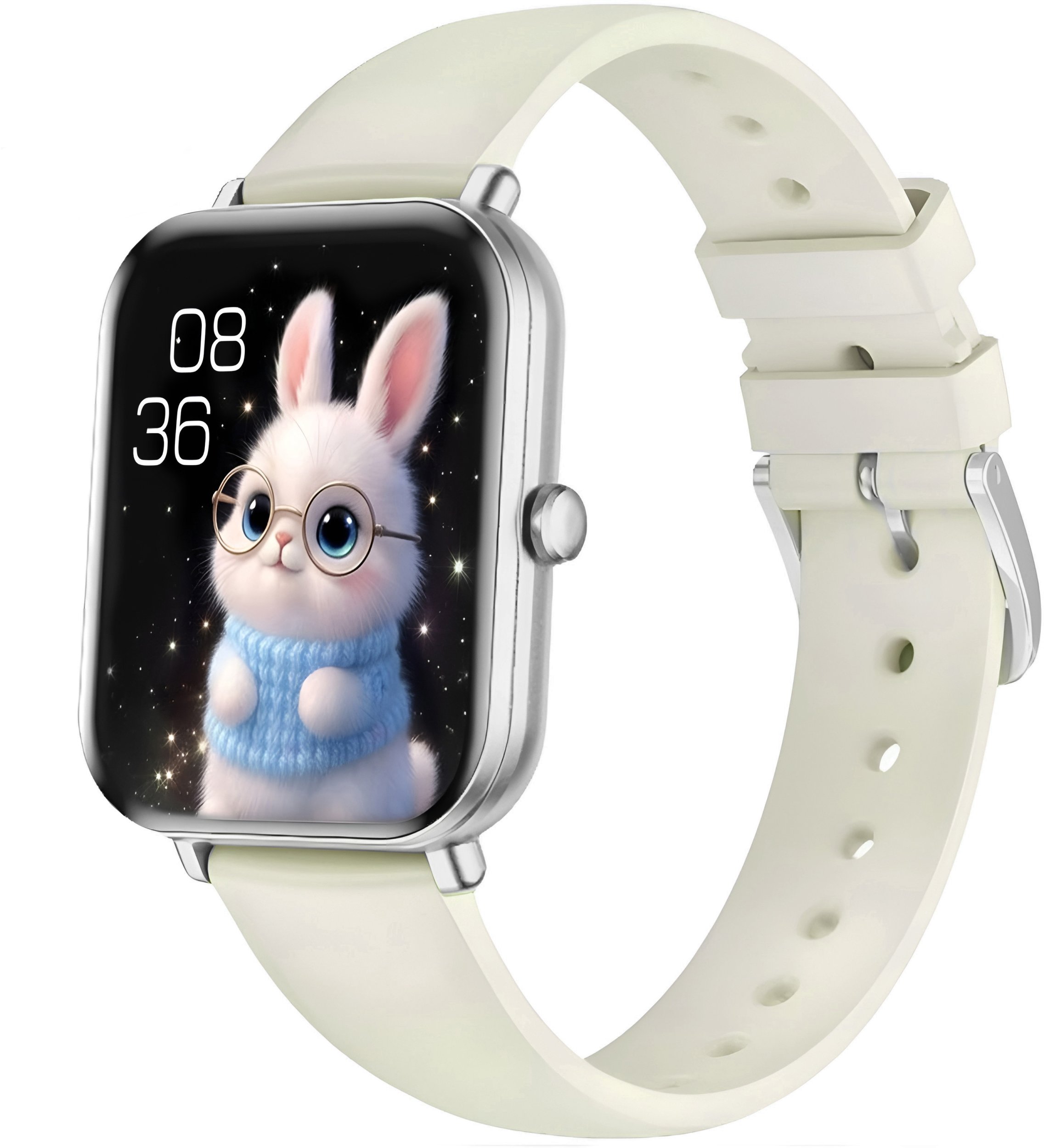 Smartwatch Rubicon Zegarek Smartwatch dziecięcy połączenia SMS sport sen (RNCF53 silver/green silicone)