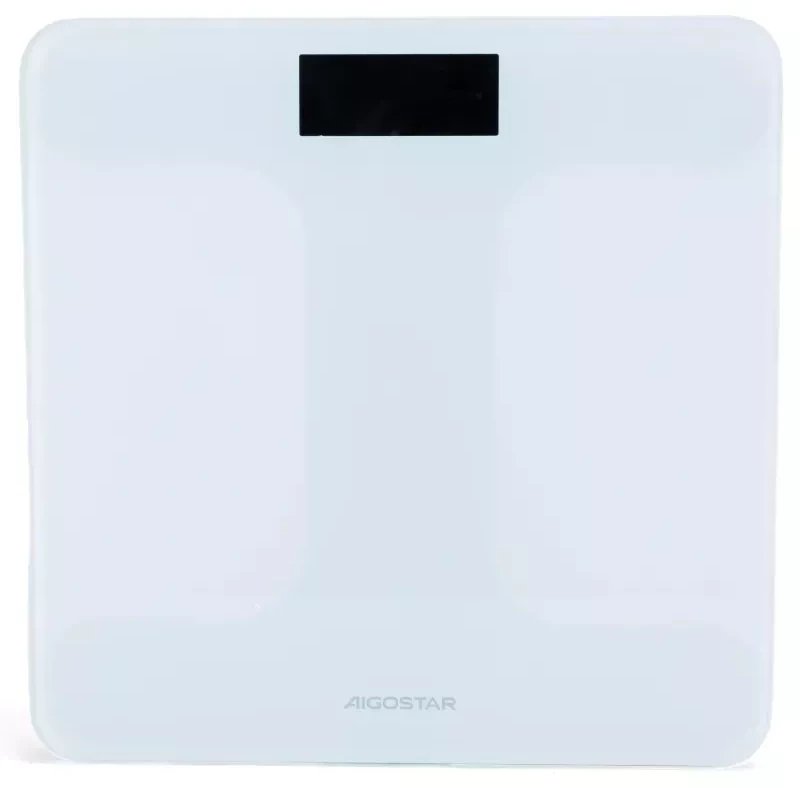 Waga łazienkowa Aigostar Waga łazienkowa do 180kg ze szklaną taflą 28x28cm i wyświetlaczem
