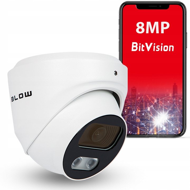 Kamera IP Blow KAMERA 8MP IP MPx 4K IR METAL PoE Starlight ONVIF OBROTOWA SMART DETEKCJA