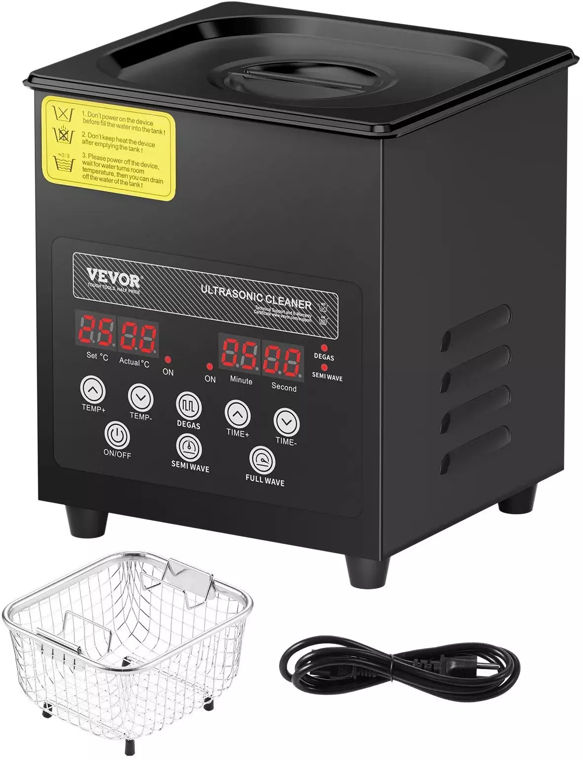 Myjka ultradźwiękowa 2L 40kHz 150W z grzałką i timerem do biżuterii