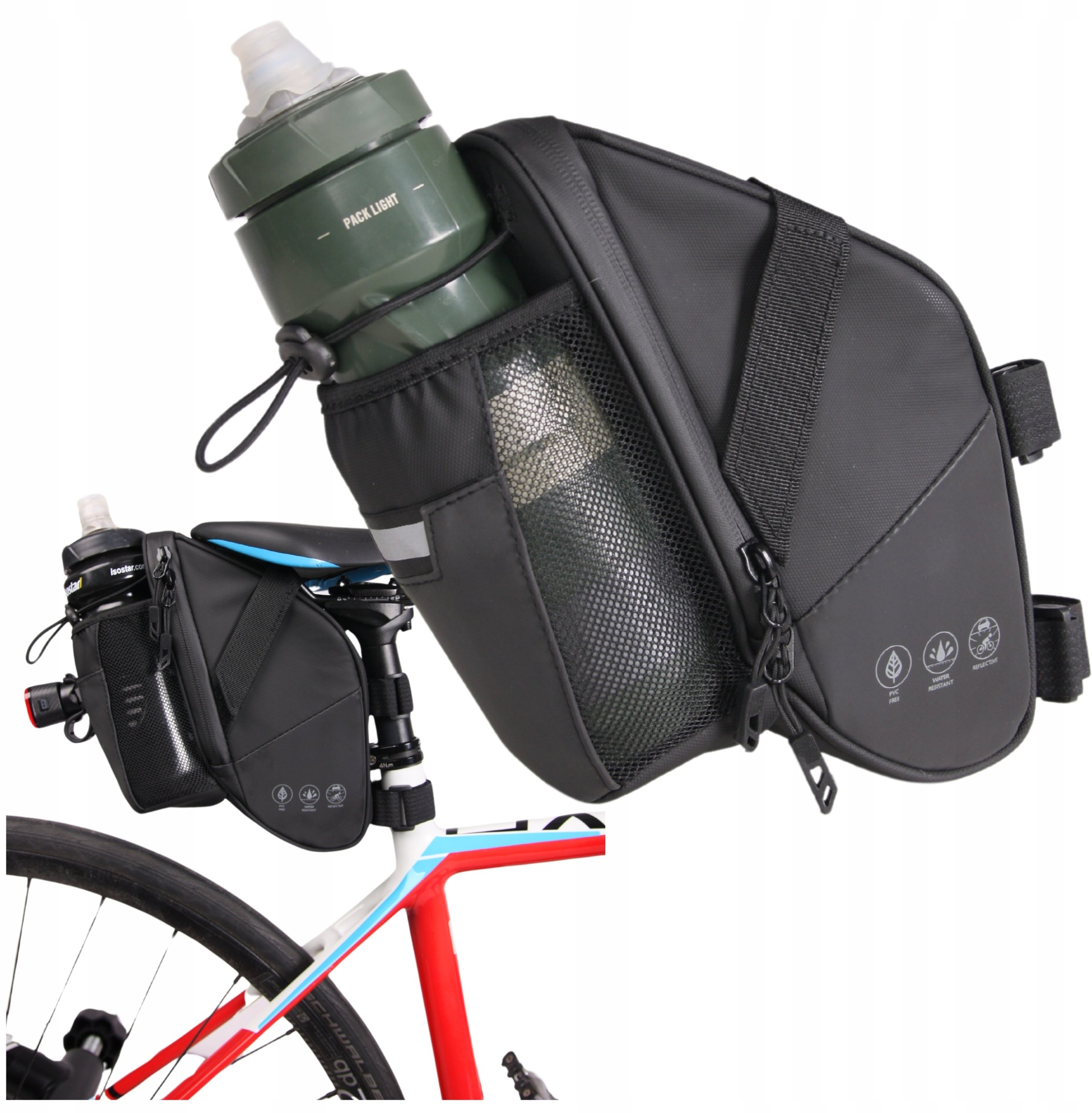 Fit4Med Sakwa Rowerowa Pod Siodełko Uchwyt Na Bidon Torba Pojemna Zamek Wodoodporna