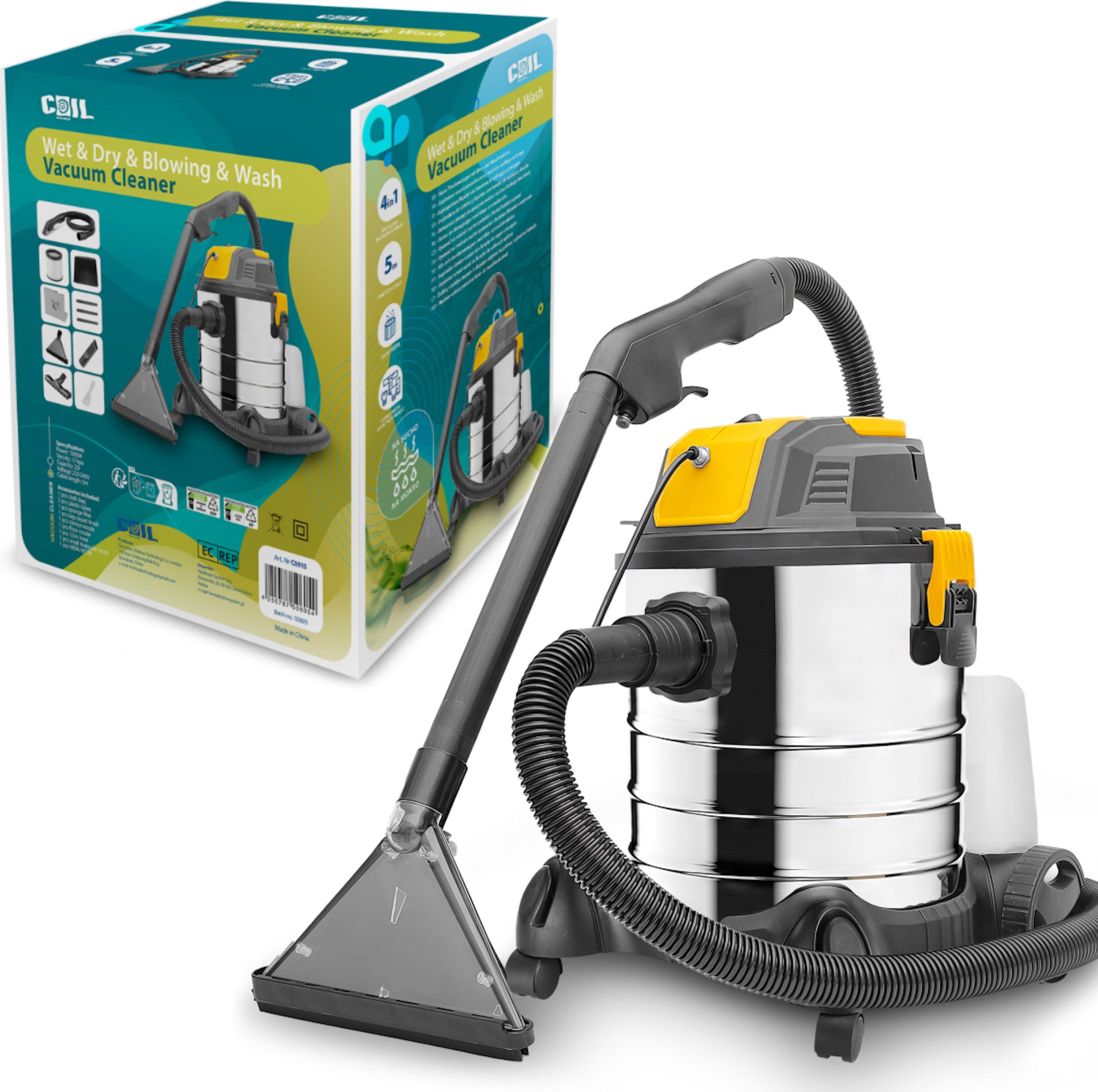 Odkurzacz piorący Coil Coil odkurzacz piorĄcy do dywanÓw 4w1 5m na sucho i mokro