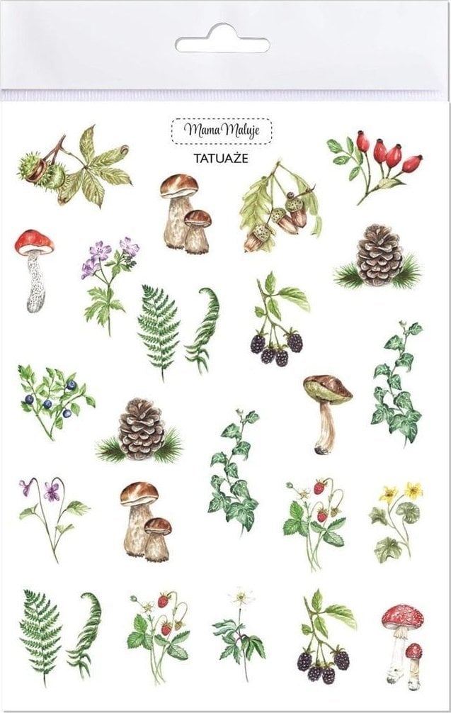 Mama Maluje Tatuaże zmywalne Leśne botaniczne