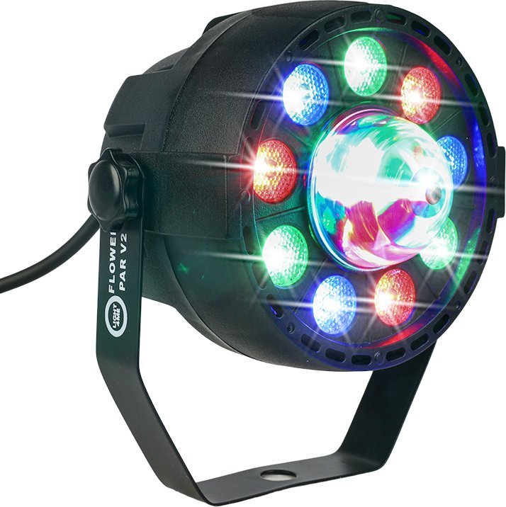 DNA REFLEKTOR DYSKOTEKOWY OŚWIETLENIE DJ EFEKT ŚWIETLNY LED RGB FLOWER PAR V2