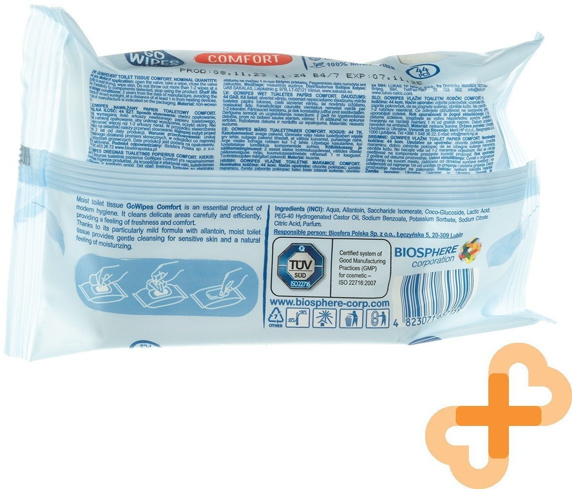 EURUS POZOSTALE GOWIPES WET WC PAPER COMFORT 44PCS