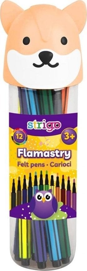 Teka Flamastry Lisek 12 kolorów STRIGO