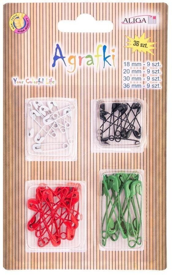 Aliga Agrafki mix kolorów i wielkości 36szt (5902150666028)