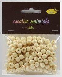 FANDY Koraliki drewniane kremowe ok 24g ok150szt