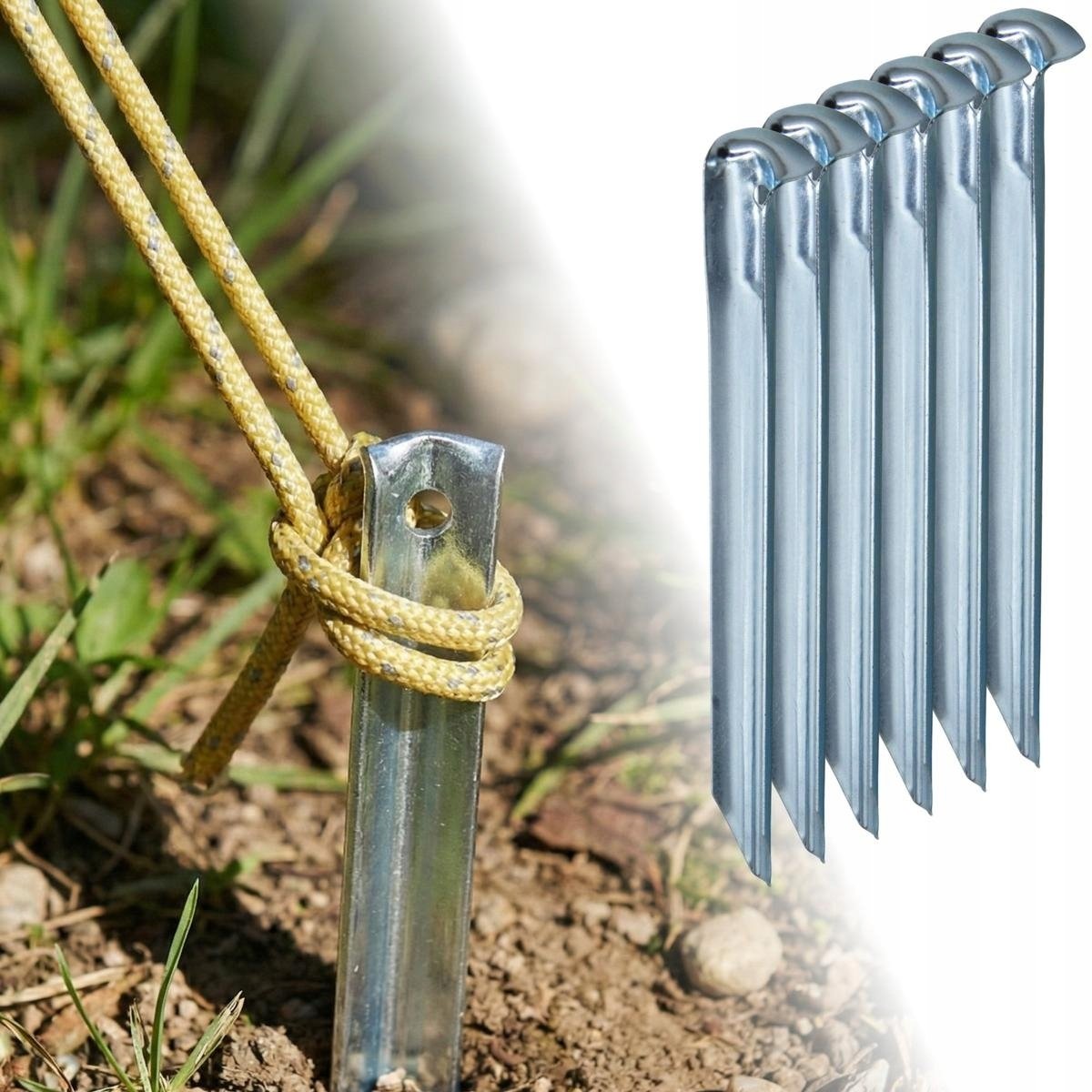 ŚLEDZIE SZPILKI DO NAMIOTU 20.5CM KPL.6SZT METALOWE ENERO CAMP