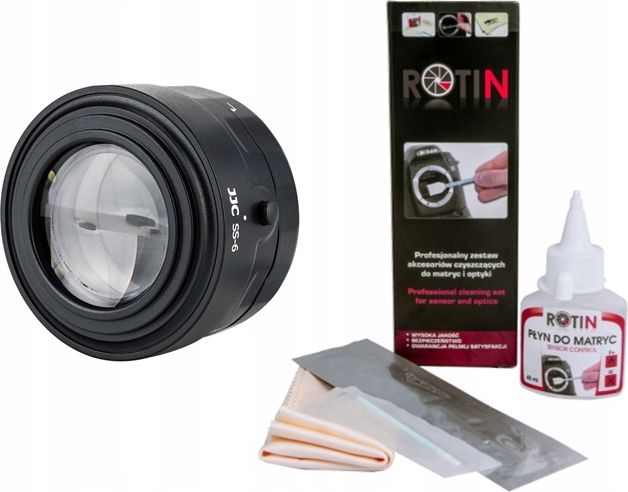 Rotin Zestaw czyszczący płyn + ściereczka + szpatułki + szkło powiększające do matrycy aparatów