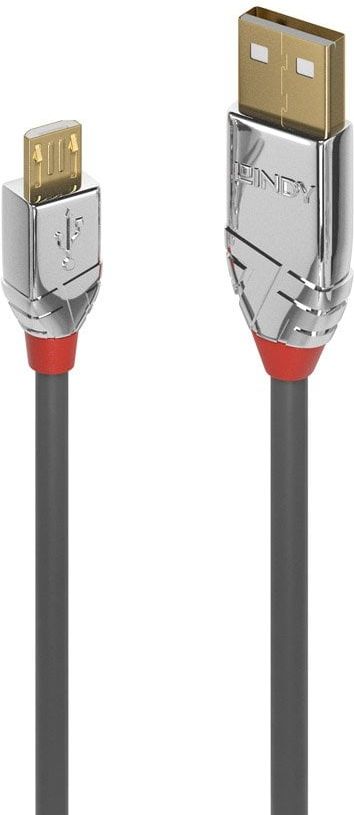 Kabel USB Lindy USB-A - microUSB 2 m Szary (36652)