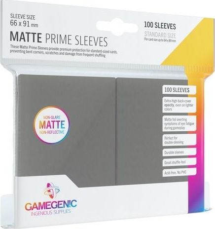 Rebel Gamegenic: Matte Prime CCG Sleeves 66x91mm Grey