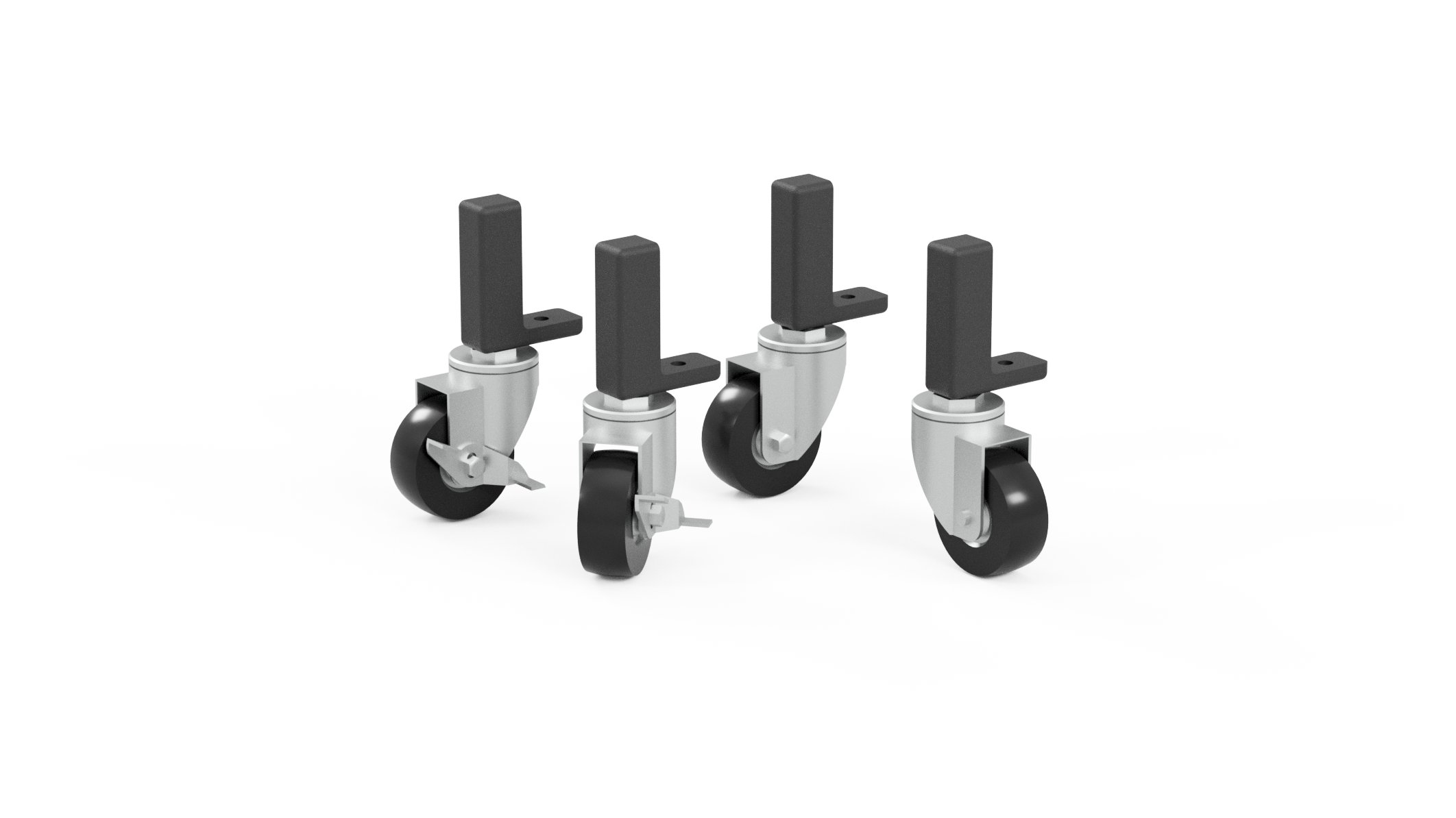 4smarts Sabelt Wheels Kit kółka do dużych obciążeń do symulatora wyścigowego czarny zestaw 4