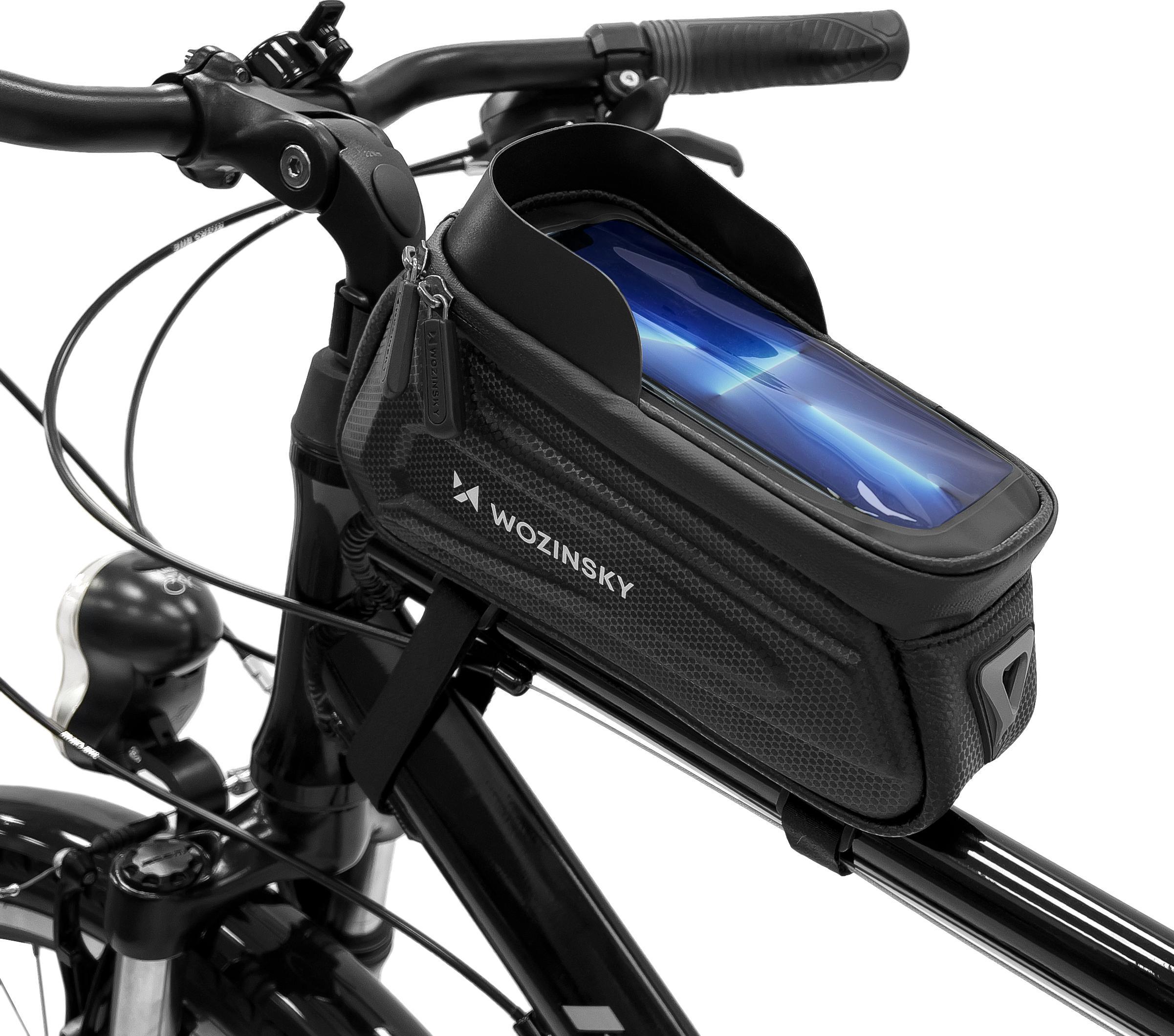 Wozinsky Wozinsky Torba rowerowa na ramę 1,7l pokrowiec na telefon czarny (WBB28BK)