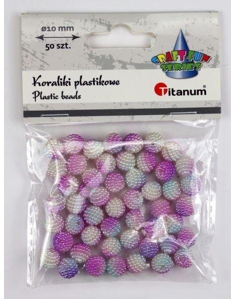 Aliga Koraliki plastikowe 10mm fioletowe ombre 50szt