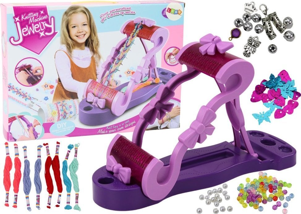 LeanToys Zestaw Kreatywny Maszynka Do Robienia Biżuterii Mulina Koraliki