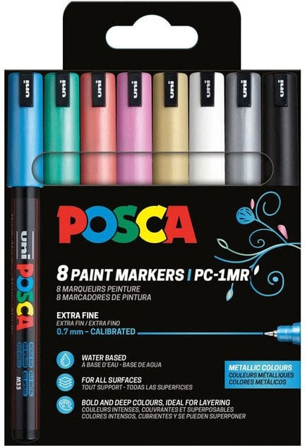 Posca POSCA PC-1MR 8stk Metallic Farver (inkl. sort+hvid)