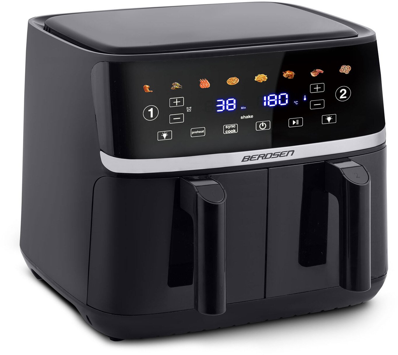 Frytkownica beztłuszczowa Berdsen Duża frytkownica beztłuszczowa Air fryer BD-657 czarna