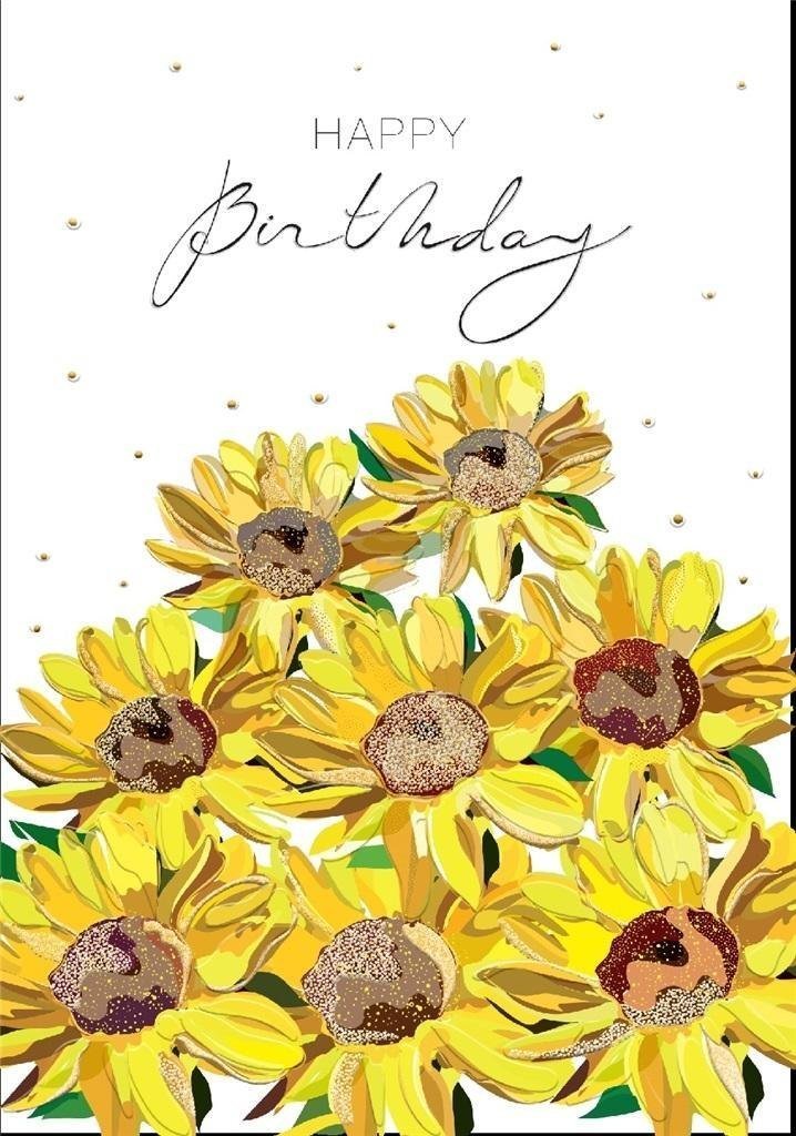 Turnowsky Karnet B6 + koperta MO8253X1 Urodziny Słoneczniki