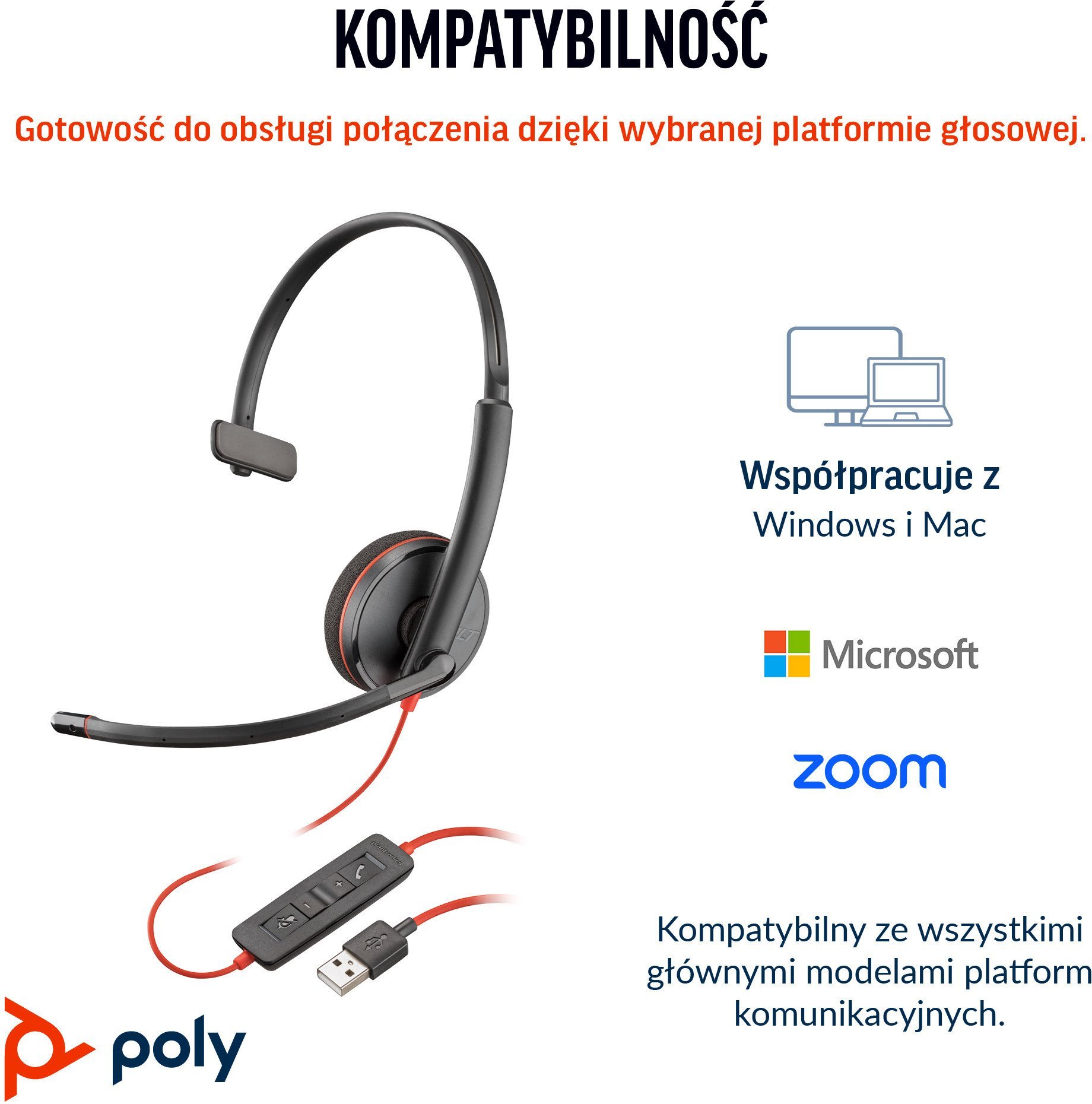 HP Blackwire 3210 Monaural USB-C