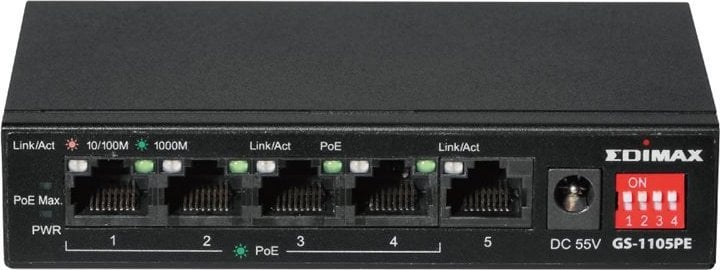 Switch niezarządzalny Edimax GS-1105PE 4x GbE PoE + 1x GbE Port