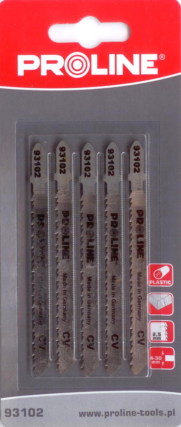 Pro-Line Brzeszczoty do wyrzynarki do drewna 75x2,5mm typ U(B) 5szt. 93402
